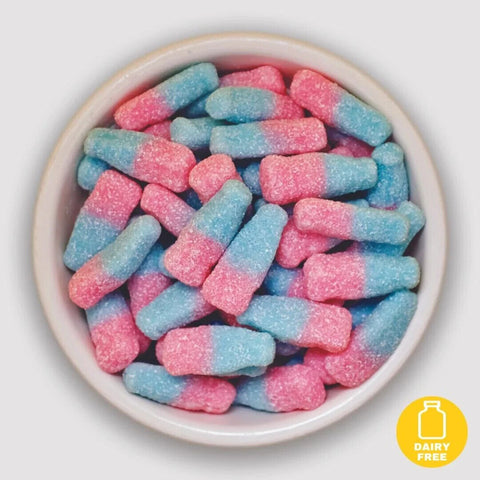 Fizzy Pink and Blue Bottles | Bubblegum Flavour | Pick & Mix | Retro Sweets