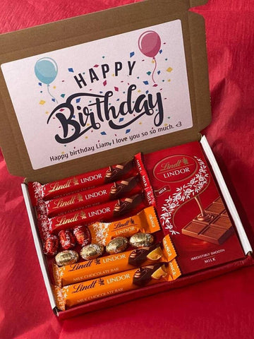 Personalised Lindor Lindt Chocolate Sweet Hamper Box Gifts for Men Gifts For Her