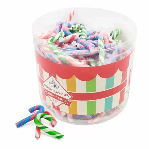 Mixed Flavour MINI CHRISTMAS CANDY CANES X 250 (FULL TUB) XMAS BULK RETRO SWEETS