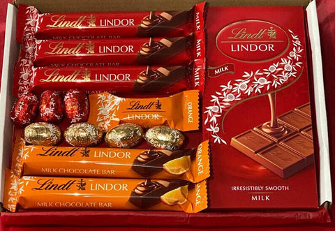 LINDT LINDOR MILK CHOCOLATE PERSONALISED LETTERBOX GIFT HAMPER BIRTHDAY EID GIFT