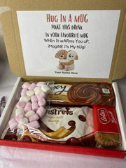 Personalised Hot Chocolate, Marshmallows, Biscuits Sweet Letterbox Gift Hamper